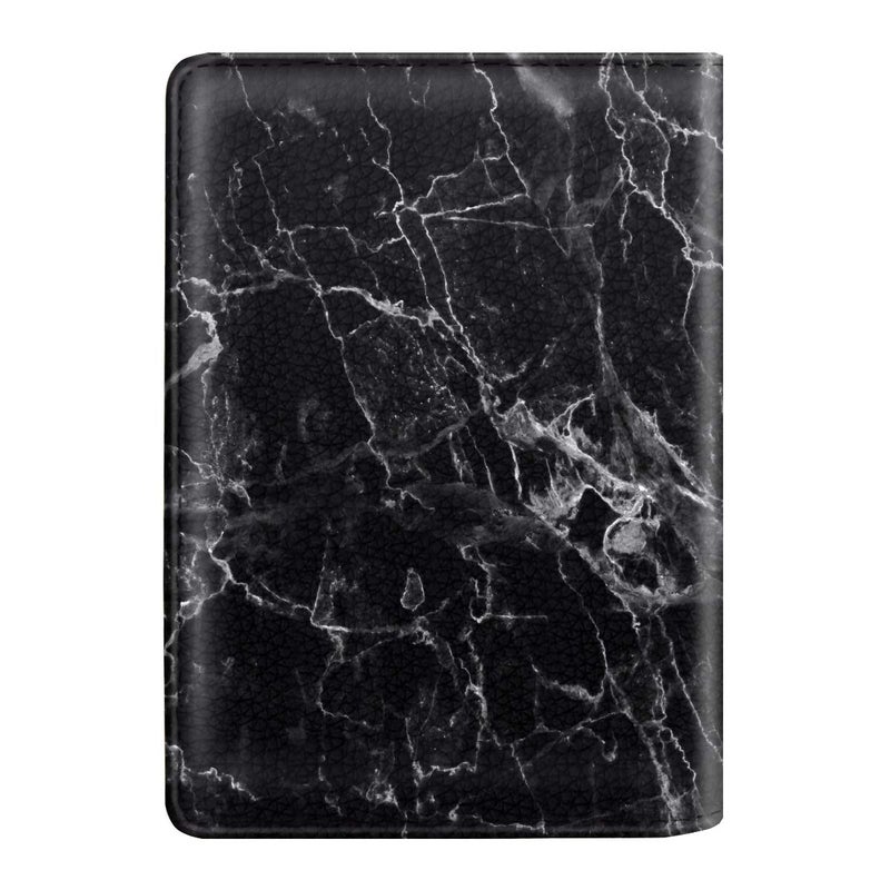 Coco Rossi Passport Holder Cover,Traveling Passport Case Cute Marble Passport Wallet for Women,Black Marble - Image 5